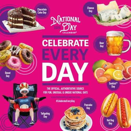 Carousel Calendars, National Day 2026 Wall Calendar, 12'' X 12'', 16-Month Calendar with Stapled Binding