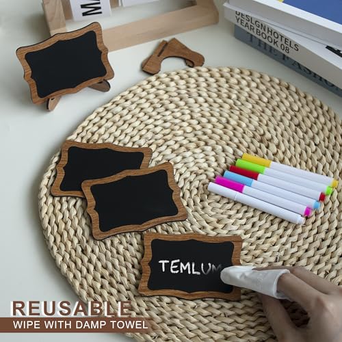 Temlum Wave 15pcs Mini Chalkboard Signs 2.9x3.9" Wavy Small Chalkboards