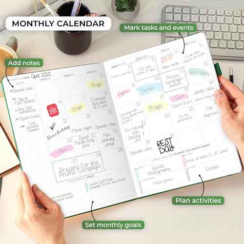 Clever Fox Planner PRO Schedule ? Undated Weekly & Monthly Life Planner with Time Slots, Appointment Book & Daily Organizer, A4 (Forest Green)