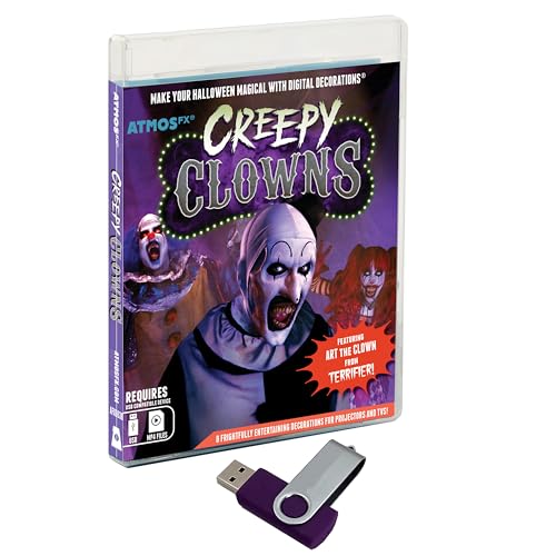 HoliScapes Creepy Clowns USB Projector Kit with 48x72 Screen and Digital Scenes