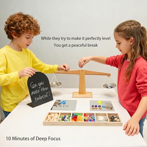 Balance Teaching Scale with Loose Parts for Preschool Math & Science