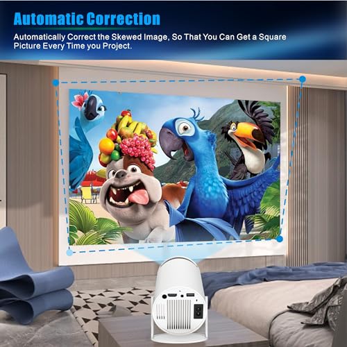 Mini Portable Projector 4K WiFi 6 BT 5.2 Upgraded Portable Projector Full HD Supported for Phone /PC /TV /HDMI /PS5 /Laptop Auto Keystone Home Theater 180¡Æ Rotation [Built-in App] White