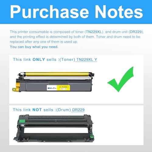 LCL TN229 TN229XL Yellow Toner Cartridge Compatible with Brother TN 229 229XL TN-229XL TN-229 for MFC-L3780CDW HL-L3280CDW HL-L3220CDW MFC-L3720CDW HL-L3295CDW HL- L3300CDW HL-L8245CDW (1-Pack)