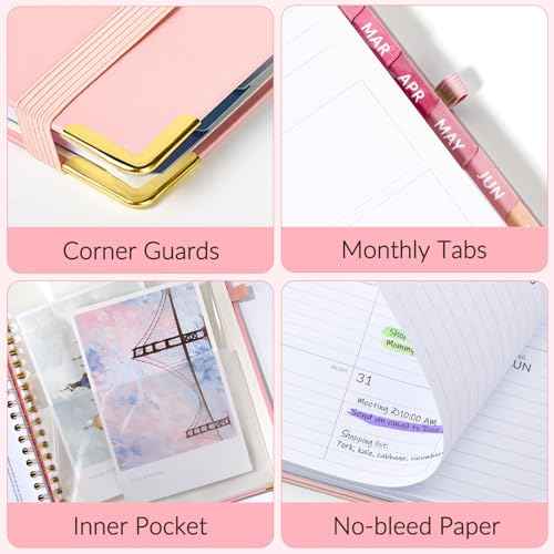 Forvencer Planner 2026-2027, 18 Month Weekly and Monthly Calendar Planner, Jan 2026 -June 2027, 8.5" x 11", Daily Agenda Book with Tabs, College Organizer Notebook, School Supplies for Student Teacher Classroom, A4, Pink