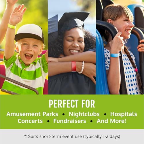 500 WristCo Tyvek Wristbands for Events ? 500 Count, 5-Color Variety Pack ? Tamper-Proof Design Prevents Reuse ? Premium-Grade Bracelets for Hospital & Medical ID, Party, VIP Identification