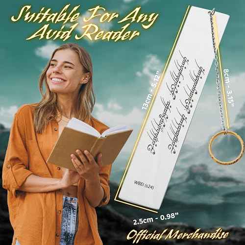 The Lord of the Rings Metal Bookmarks with Gift Box, Stainless Steel Book Marker for Adults Teens Kids (Silver with Ring)