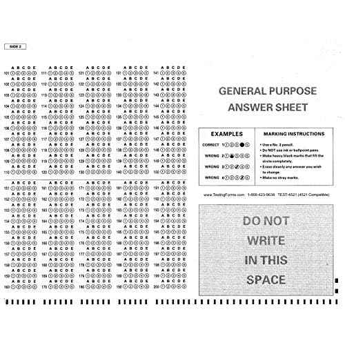 TEST-4521 (500 Sheet Pack) Compatible Testing Forms
