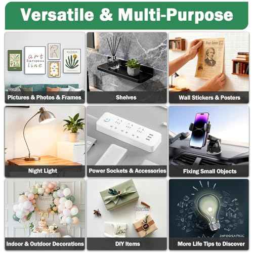 3 Rolls Double Sided Tape Heavy Duty, Extra Strong Nano Tape Double Sided Adhesive Strips, Clear Mounting Tape Removable Two Sided Adhesive Tape for Walls, Posters, Rug, Picture Hanging (Total 30 FT)