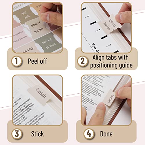 Boho Theme Bible Tabs Set of 75 - Laminated Book Markers for Bible Study