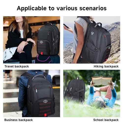 18.4 Inch Travel Laptop Backpack,Extra Large Backpack, Laptop Backpack for Men, 55L Water Resistant TSA Airline Approved Business Work College School Computer Bag with USB Port