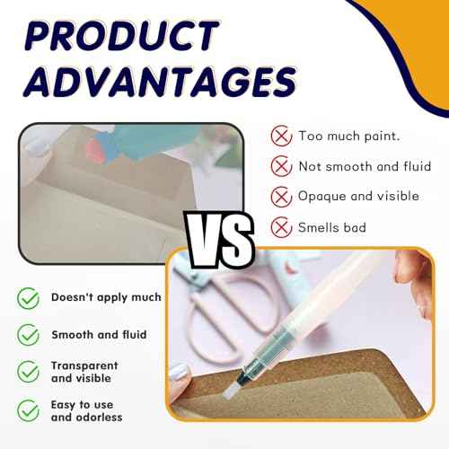 Pencil Style Envelope Sealer Moistener - Set of 8, Letter Sealer Envelope & Stamp Moisteners with Fine Nylon Brush Head Mailing Moistener Wetter Roller for Office or Classroom Use