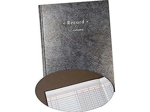 Staples 12-Column Accounting Ledger, Black Hardbound, 80 Pages