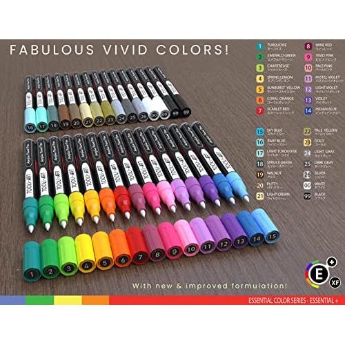 Acrylic Paint Pens Assorted Vibrant Markers for Rock Painting, Canvas, Glass, Mugs, Wood, Fabric, Metal, Ceramics. Non Toxic, Quick Dry, Multi-Surface, Lightfast (EXTRA FINE)