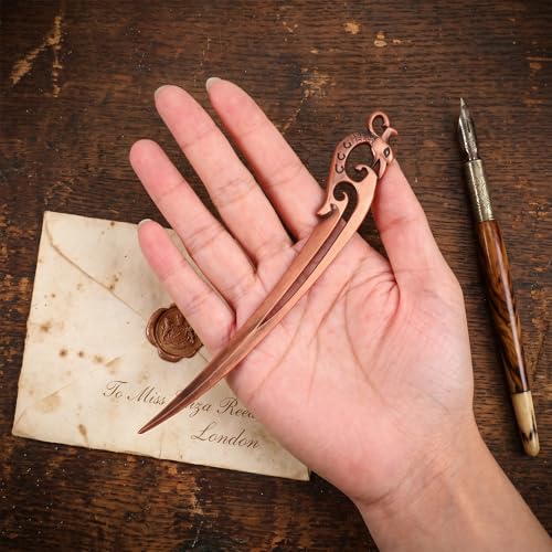 Vintage Brass Letter Opener with Zinc Alloy Blade - Elegant Desk Accessory
