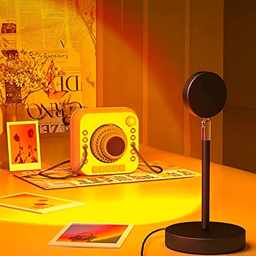 Balkwan Sunset Red Projection Lamp with Rotating Rainbow LED Night Light Floor Stand