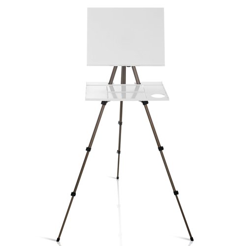 Ireer 17-65 Inch Artist Watercolor Portable Easel with Sturdy Tripod Adjustable Aluminum Metal Easel Stand with Tray Lightweight Travel Easel for Painting Canvas Kids Adults Tabletop Floor Display