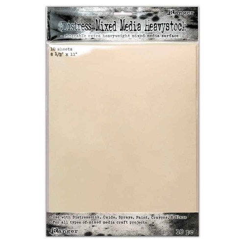 Bundle- Heavystock -one Pack of Each: Black, White, Mixed Media and Kraft 8.5"x11" Tim Holtz Ranger Ink