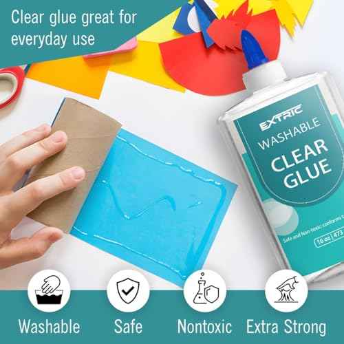 Clear Glue, Washable Liquid Glue 9 Ounces, 2 Count ? Slime Glues, Art Crafts, for Home and School Glues, Dries Clear, Non-Toxic