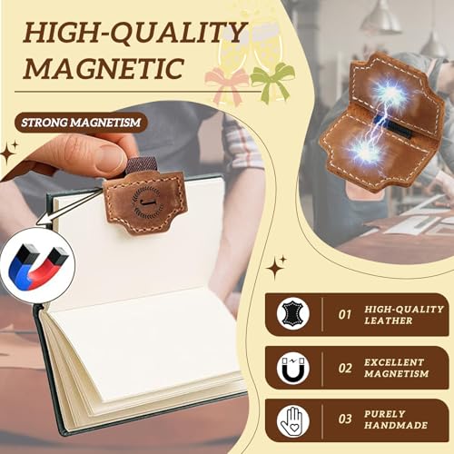 MOTEERLLU Bygone Mark Personalized Magnetic Leather Pen Holder Bookmark, Custom Bookmarks with Initial for Reading Women, Men, Teachers, Book Lovers Gifts£¨Red J£©