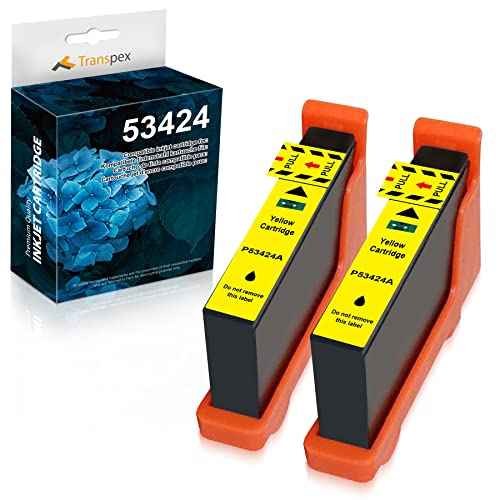53424 Compatible Ink Cartridge Replacement for Primera 53424 Yellow Ink Used for Primera LX900 Ink Printers (2 Pack)