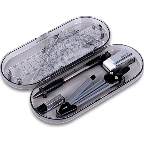 8-Piece Math Geometry Kit Set with Storage Case for Students & Teachers