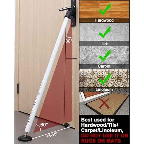 Door Stoppers Security Bar 2Pack - Adjustable Windows/Sliding Door Lock, Upgraded Heavy Duty Door Jammer for Apartment, Travel, Hotel, Home, Office, Dorm