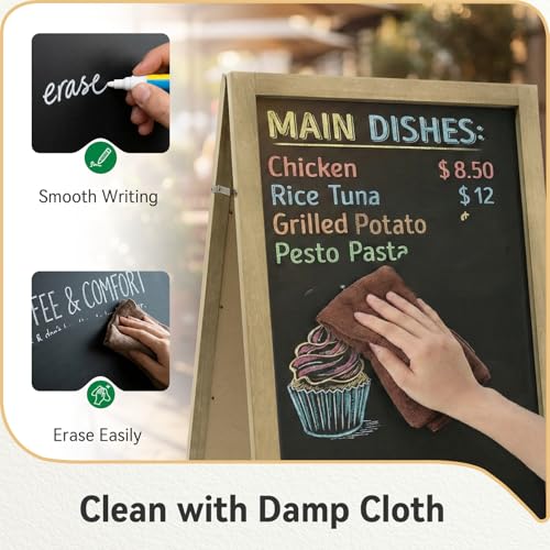 TEAKMAMA Grey A Frame Double-Sided Chalkboard Sign 40x20 Inches