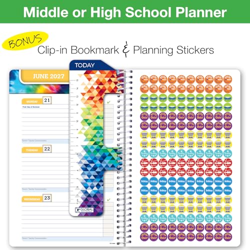 Global Datebooks 2026-2027 Student Planner 5.5 x 8.5 Doodles Edition