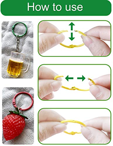 HoAoOo 50Pack 1 1/5 inch Binder Rings for Key Chains - Open Card Rings, Loose Leaf & Card Clips