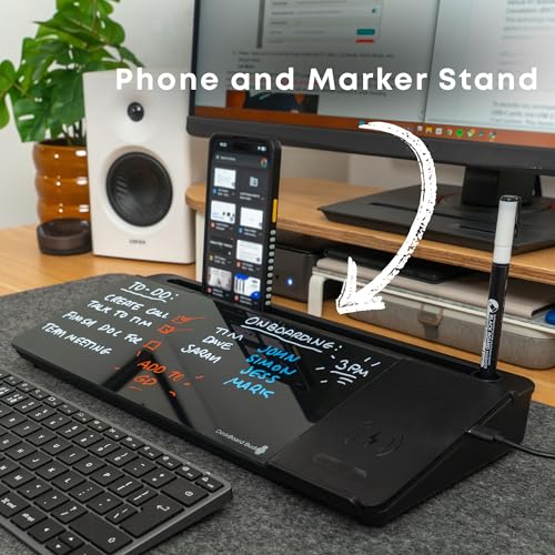 DeskBoard Buddy Whiteboard with Wireless Charger - Black