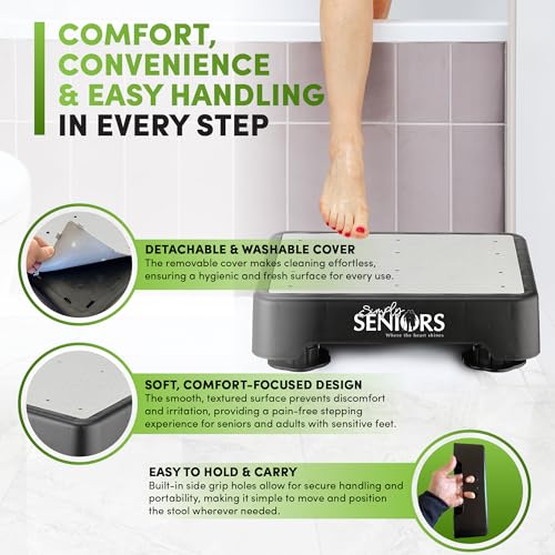 Gray Small Step Stool for Adults - Heavy Duty Anti-Slip Platform, Supports 550 lbs