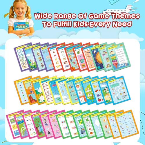 Rohelm Preschool Learning Activities Book - 54 Reusable Pages for Kids 3-5, Includes Markers & Storage