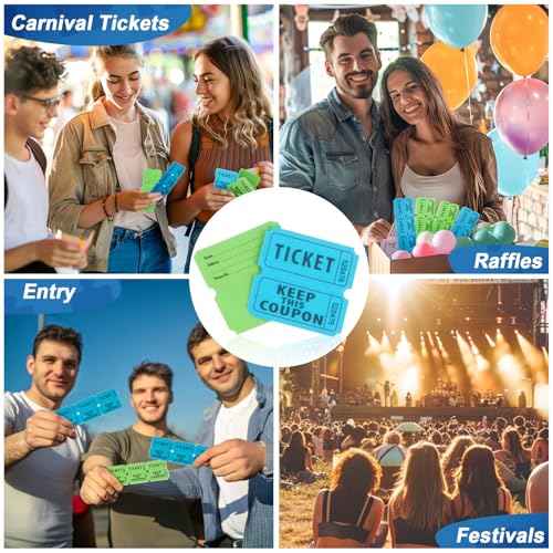 MAQIHAN 800PCS Double Roll Raffle Tickets - 50/50 Raffle Tickets Perforated Line Consecutive Numbers Tearable Writable Suitable for Raffles, Events, Carnivals, Entry, Lottery, Prizes