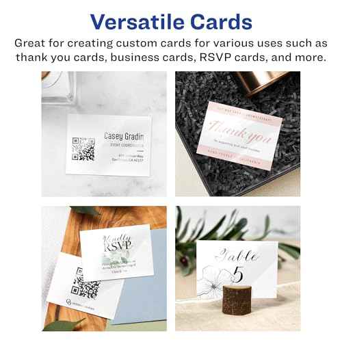 Avery Printable Rectangle Business Cards, Sure Feed Technology, 2.5" x 3.5", Glossy White Cardstock, Print-to-the-Edge, Laser/Inkjet Cards, 300 Total