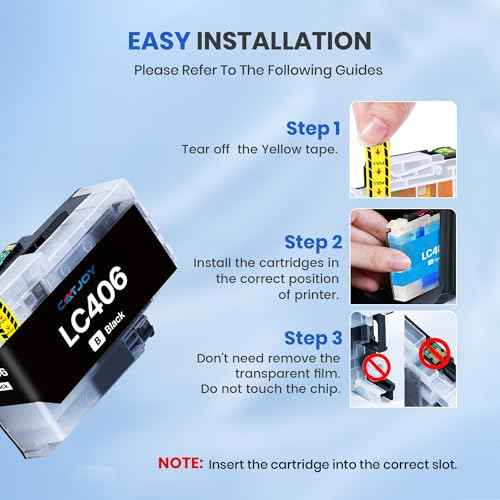 LC406 Ink Cartridges for Brother Printer Compatible for Brother LC406XL LC 406 XL Work for Brother MFC-J4335DW MFC-J5855DW MFC-J4535DW MFC-J6555DW MFC-J6955DW Printer (4 Pack BK/C/M/Y)