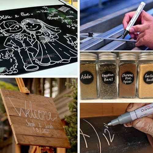 Overseas White Paint Pens Permanent Markers 24 Pcs, Oil Based Paint Markers Set, Quick Drying, Waterproof, Medium Tip Marker Pens for Metal, Rock, Wood, Plastic, Canvas, Glass, Stone, Rubber, Paper