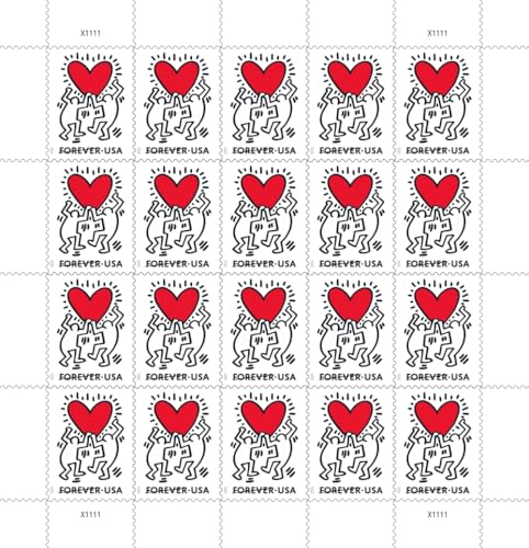 US Postal Service Love 2025 Forever Stamps Sheet of 20 - Keith Haring Design