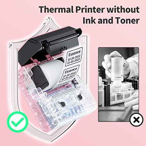 Phomemo Label Maker- M221 Label Maker Machine 3 Inch Bluetooth Thermal Barcode Printer for Small Business/Home Use, for Barcode, Address, Logo, Mailing, Stickers, Compatible with Phone & PC, Pink