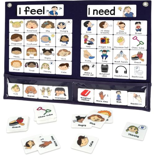 CHEFAN Basic Feelings Chart for Kids - Calm Down Corner & SEL Classroom Tool
