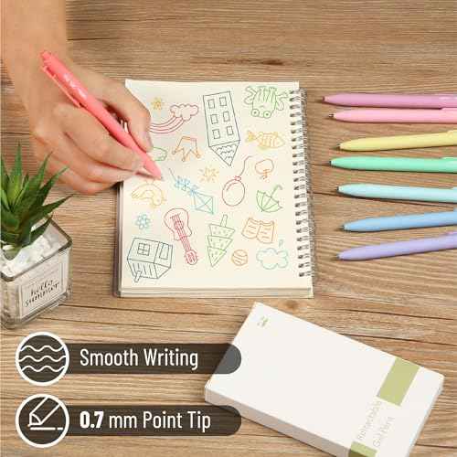 Mr. Pen- Retractable Gel Pens, 8 Pack, Pastel Ink, Fine Point 0.7mm, Cute and Aesthetic for Journaling