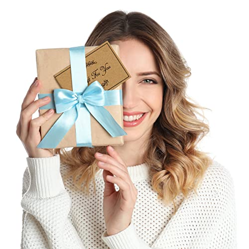 Sinmoe 50 Sets Christmas Kraft Gift Certificates with Envelopes - Dark Brown / Classic
