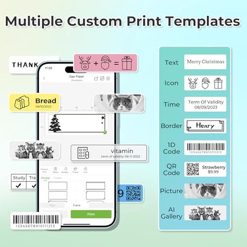 Nelko P21 Bluetooth Label Maker with Tape - White Portable Label Printer