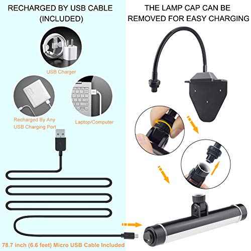 BIGMONAT Cordless Picture Light, Rechargeable Display Lamp, Clip on Painging Frame, Led Art Light with Timer, Dimmable Painting Light 3 Lighting Modes for Dart Board
