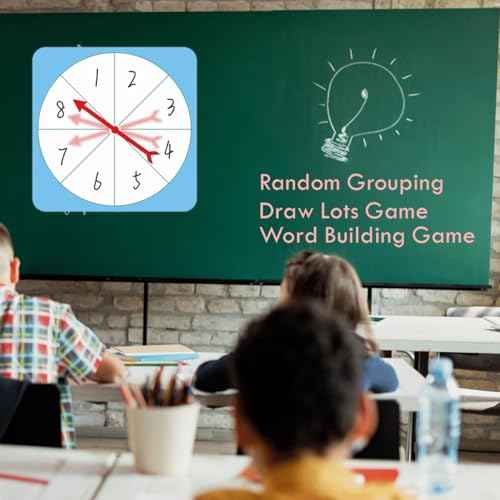 Magnetic Spinner for White Board School Dry Game Wheel Erase Magnetic 11.2in Dry Erase Spinning with Writing Film and Arrows for Classroom Math Manipulatives Supplies (8 grids)