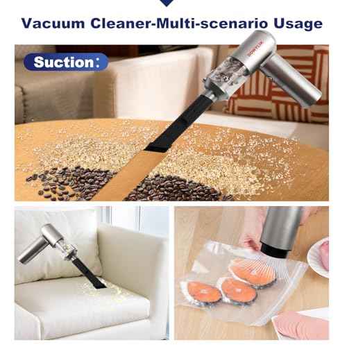 Compressed Air Duster, 150,000RPM Compressed Air with LED, 2-in-1 Mini Vacuum, Electric Air Duster for PC Cleanning Kit, Canned Air Duster for Computers-Air Blower for Electronics with Case