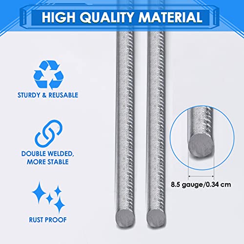 Therwen 30 Pcs H Stake for Yard Sign 24'' x 10'' Metal Heavy Duty H Frame Lawn Wire Stake Weatherproof Metal Sign Holder Bulk for 4mm 5mm Corrugated Signs Board Guidepost Yard Garden Halloween Decor