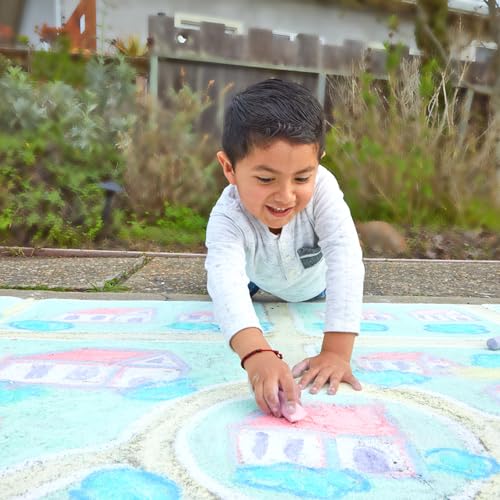 Colorations 50pc Jumbo Sidewalk Chalk Set - Bright Colors & Patterns, Washable Outdoor Kids Art