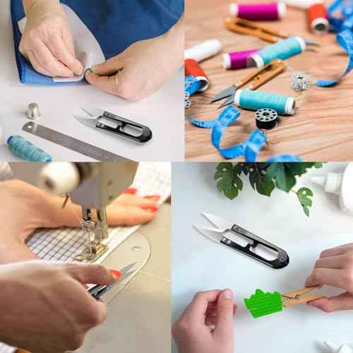 Sewing Scissors with Blade Covers 6 Pack, Stainless Steel Bonsai Pruning Scissors & Thread Snips for Sewing 4.1 inch, Small Thread Cutter for Embroidery, Knitting, Yarn, Gardening, Flowers