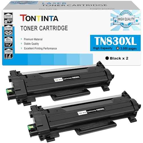 TN830XL TN-830XL Compatible Toner Cartridges 2 Blacks High Capacity for Printer HL-L2400D L2405W L2420DW L2460DW L2865DW L2467DW DCP-L2640DW L2647DW L2760DW L2820DWXL MFC-L2900DW L2900DWXL