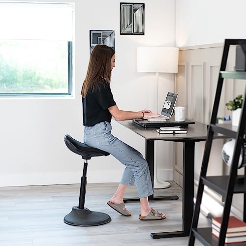 VIVO 26-Inch Black Single Top Standing Desk Converter | Ultra-Slim Riser